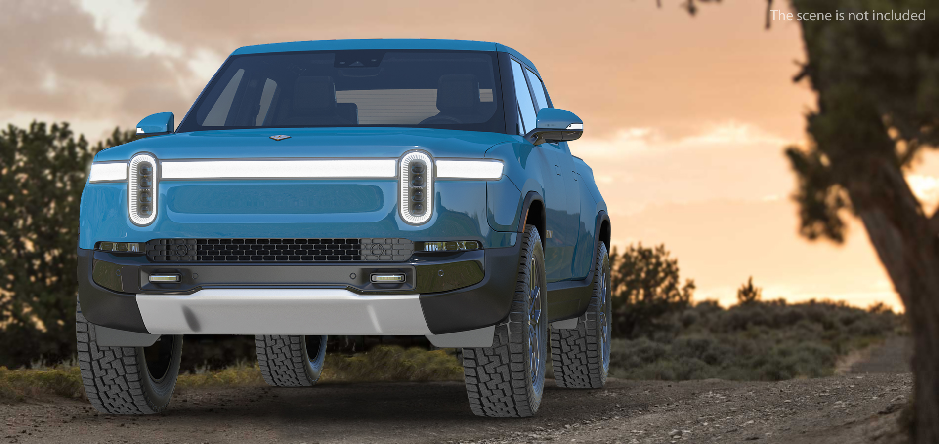 3D 2023 Rivian R1T EV Pickup Truck Blue