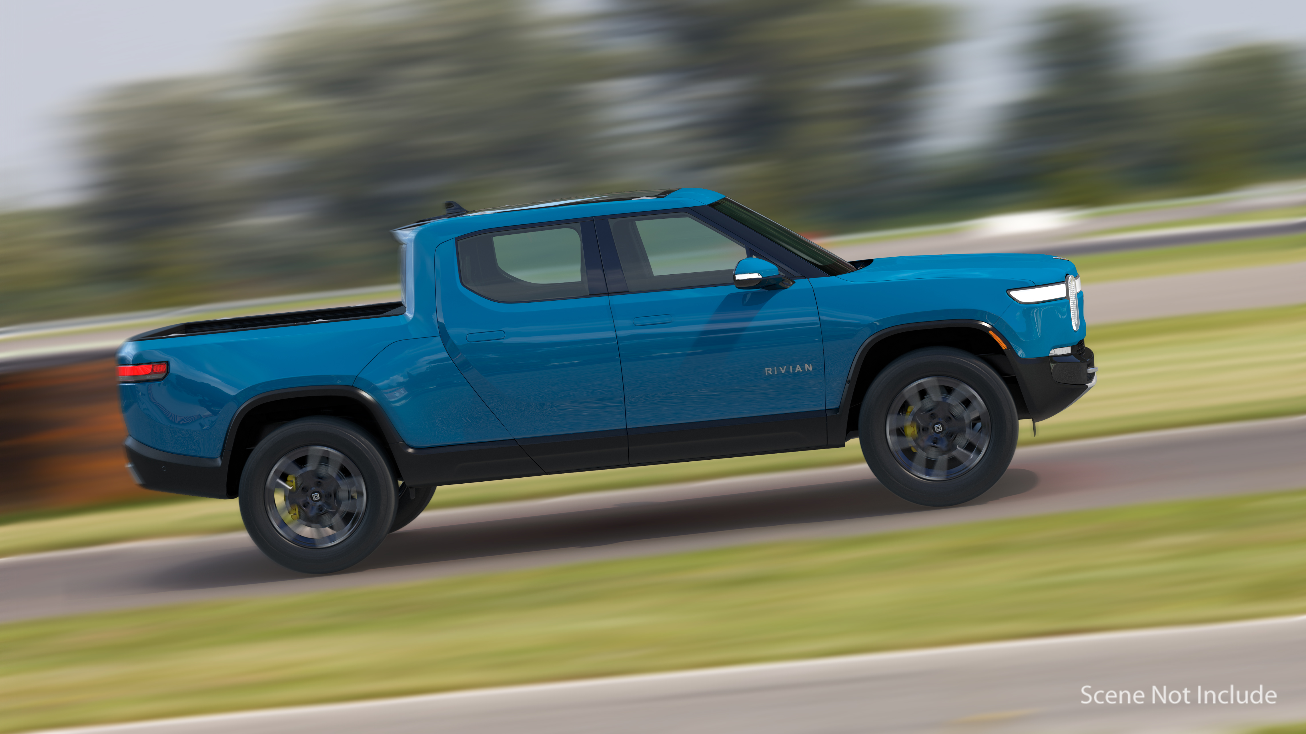 3D 2023 Rivian R1T EV Pickup Truck Blue