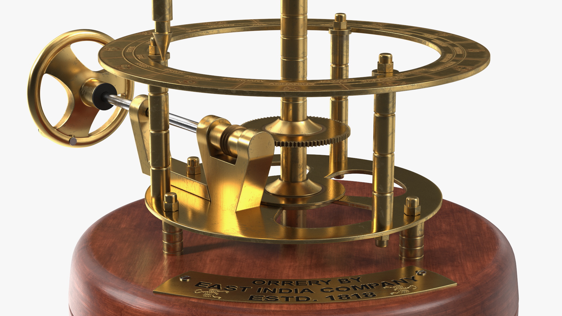 3D model Antique Brass Orrery Solar System Rigged