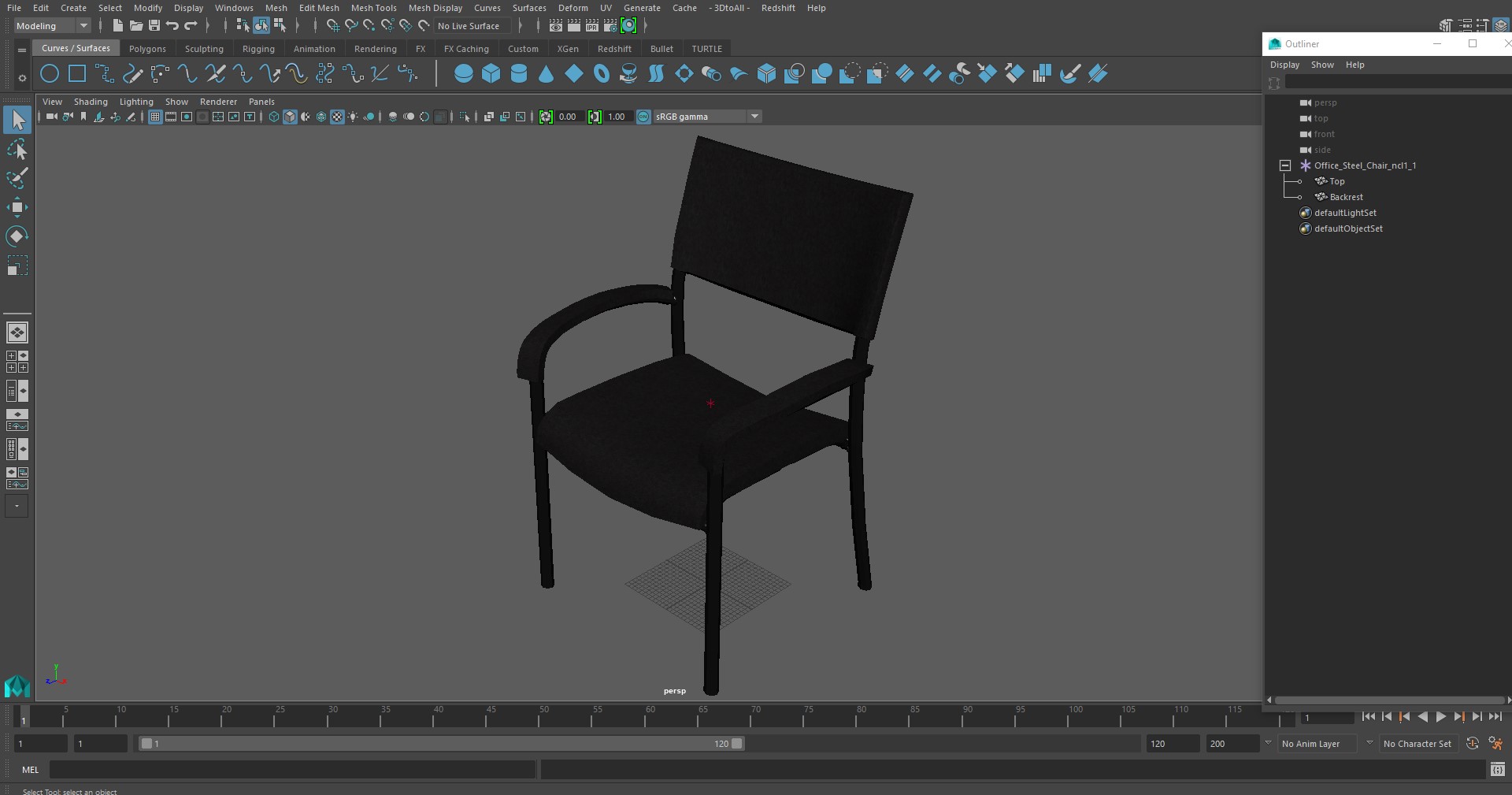 3D Office Steel Chair model