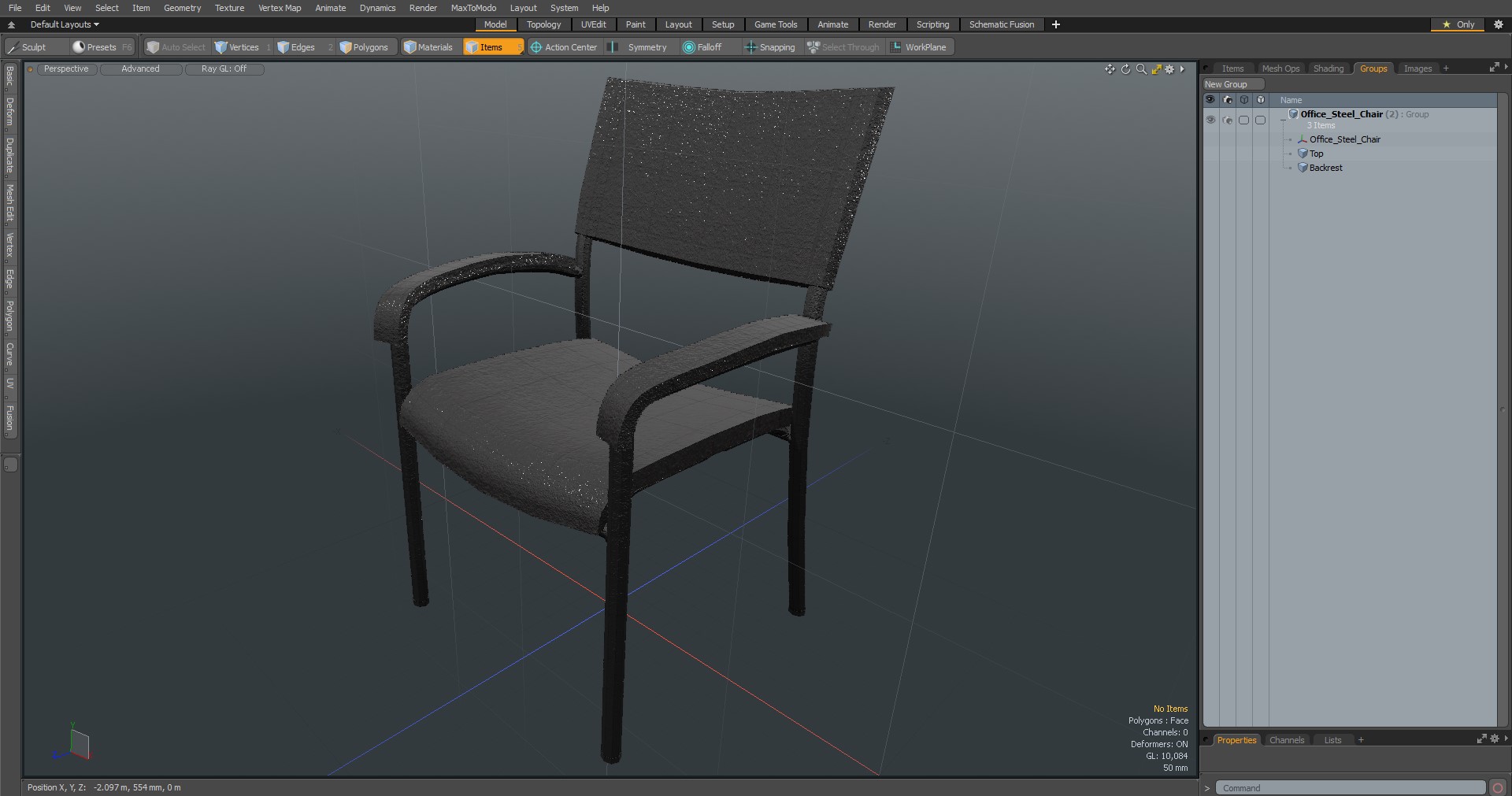 3D Office Steel Chair model