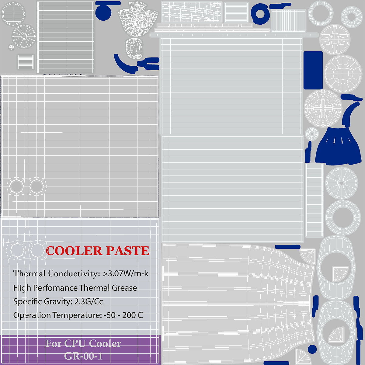 3D Thermal Paste Syringe on CPU model