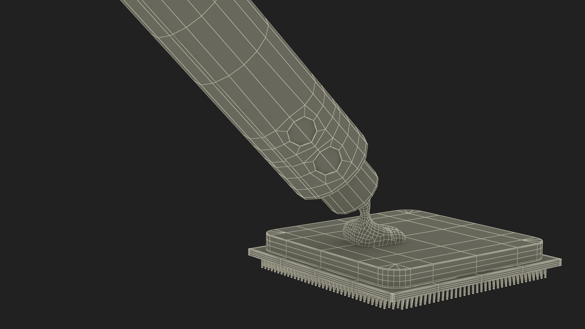 3D Thermal Paste Syringe on CPU model