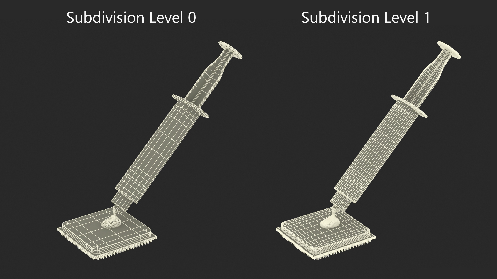 3D Thermal Paste Syringe on CPU model