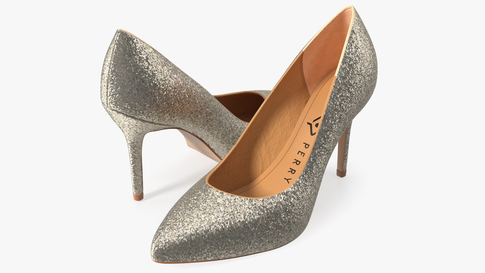 Katy Perry Gold Chunky Glitter Sissy Pumps 3D