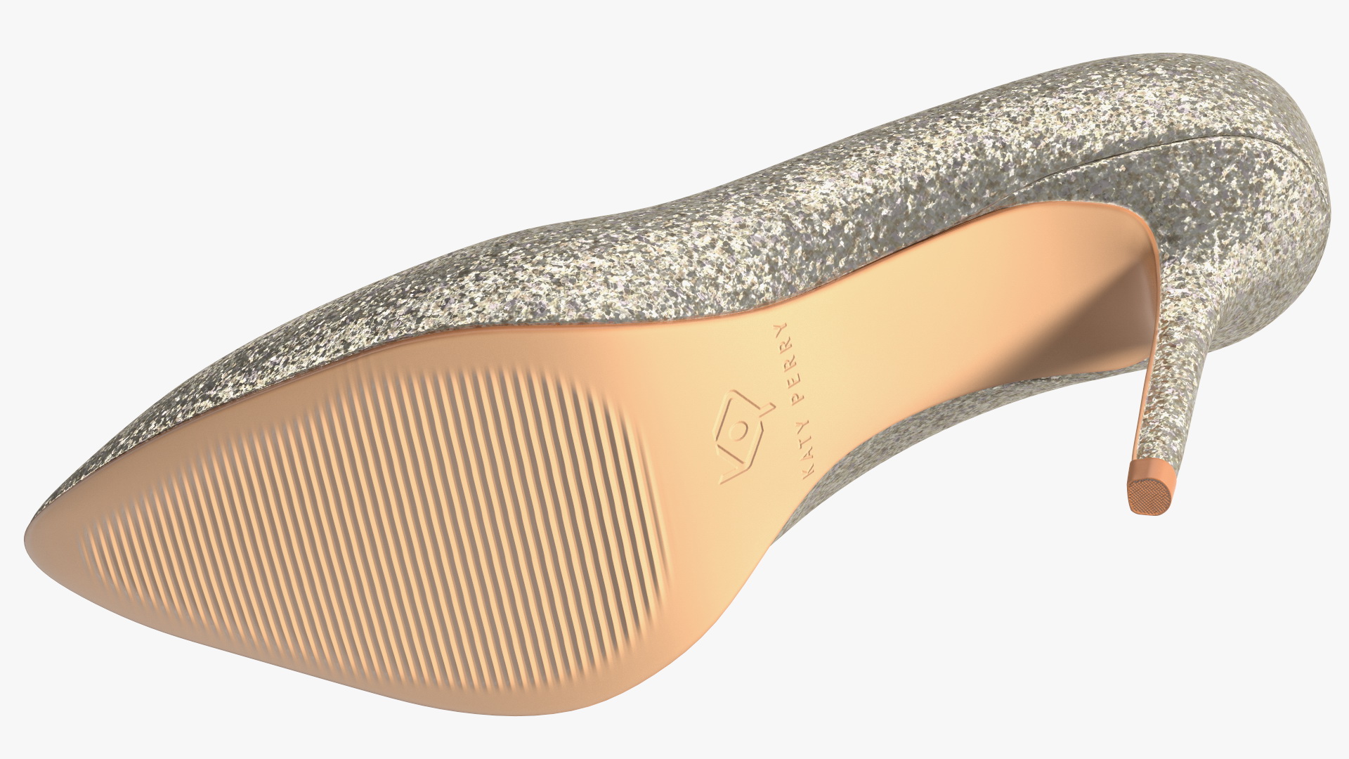 Katy Perry Gold Chunky Glitter Sissy Pumps 3D