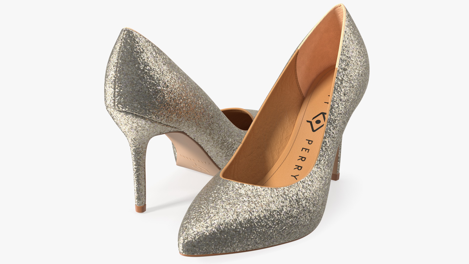 Katy Perry Gold Chunky Glitter Sissy Pumps 3D