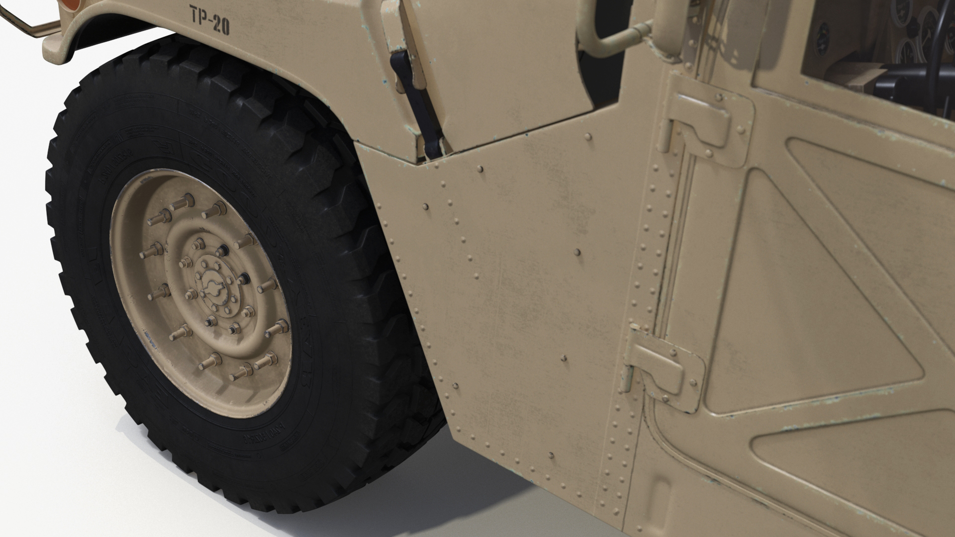 3D model Military Humvee with Mounted Machine Gun