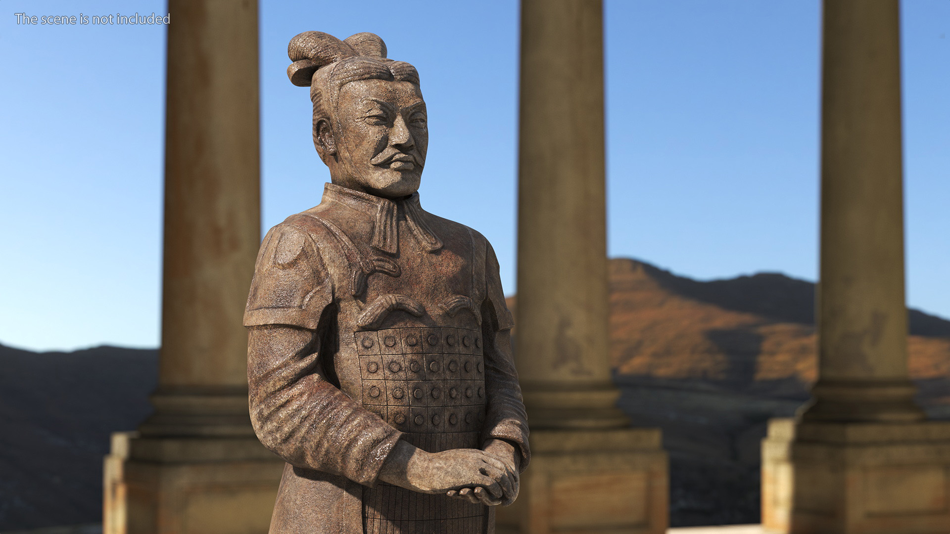 3D Aged Terracotta Warrior model