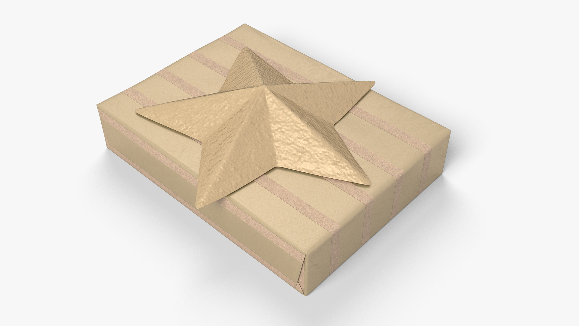 3D model Wrapped Gift Box with Star Bow