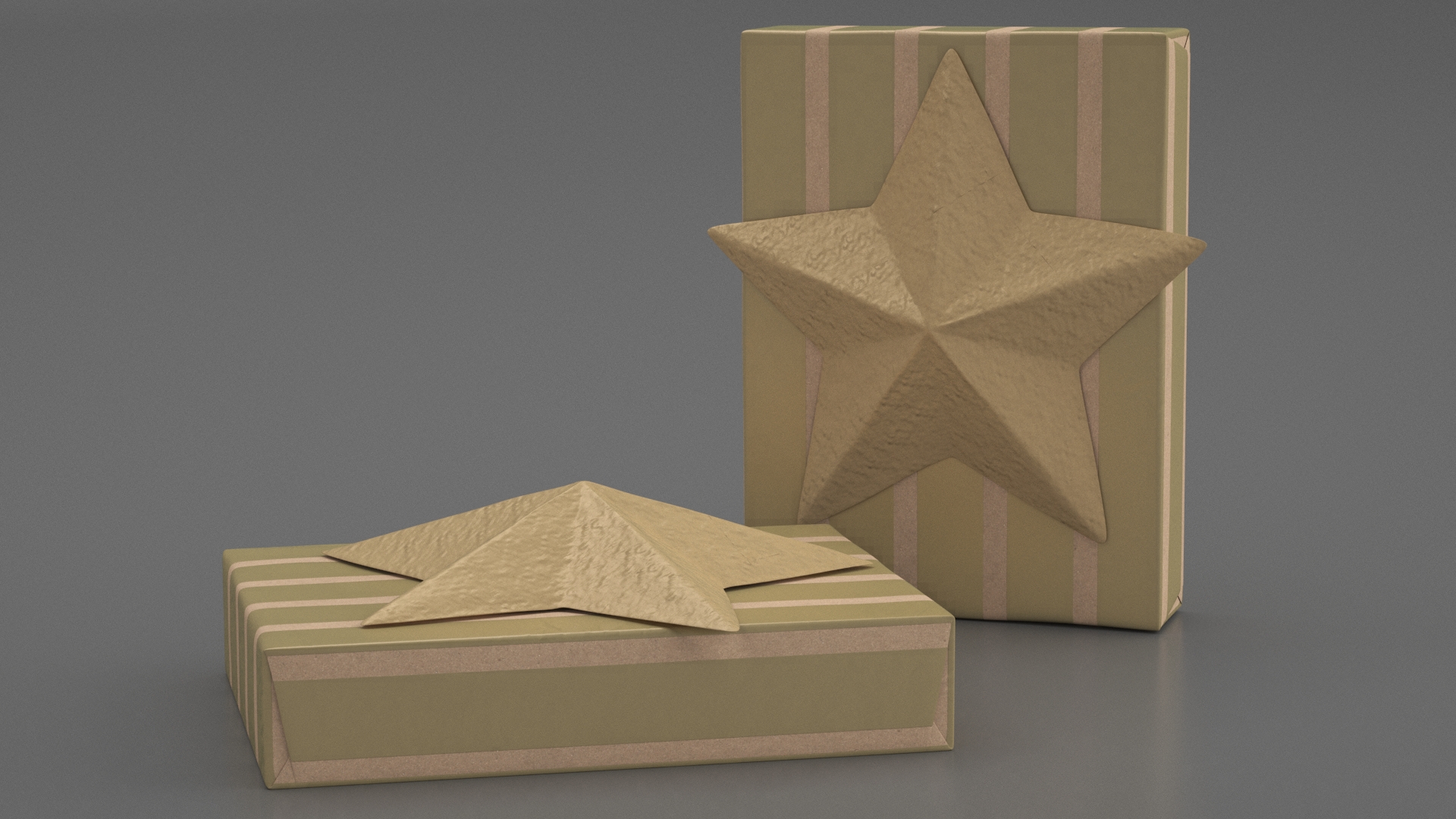 3D model Wrapped Gift Box with Star Bow