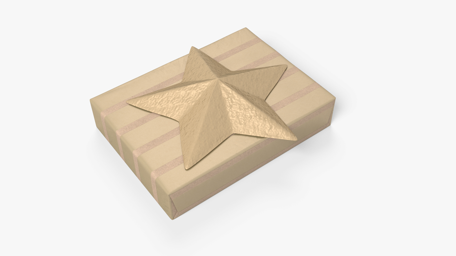 3D model Wrapped Gift Box with Star Bow