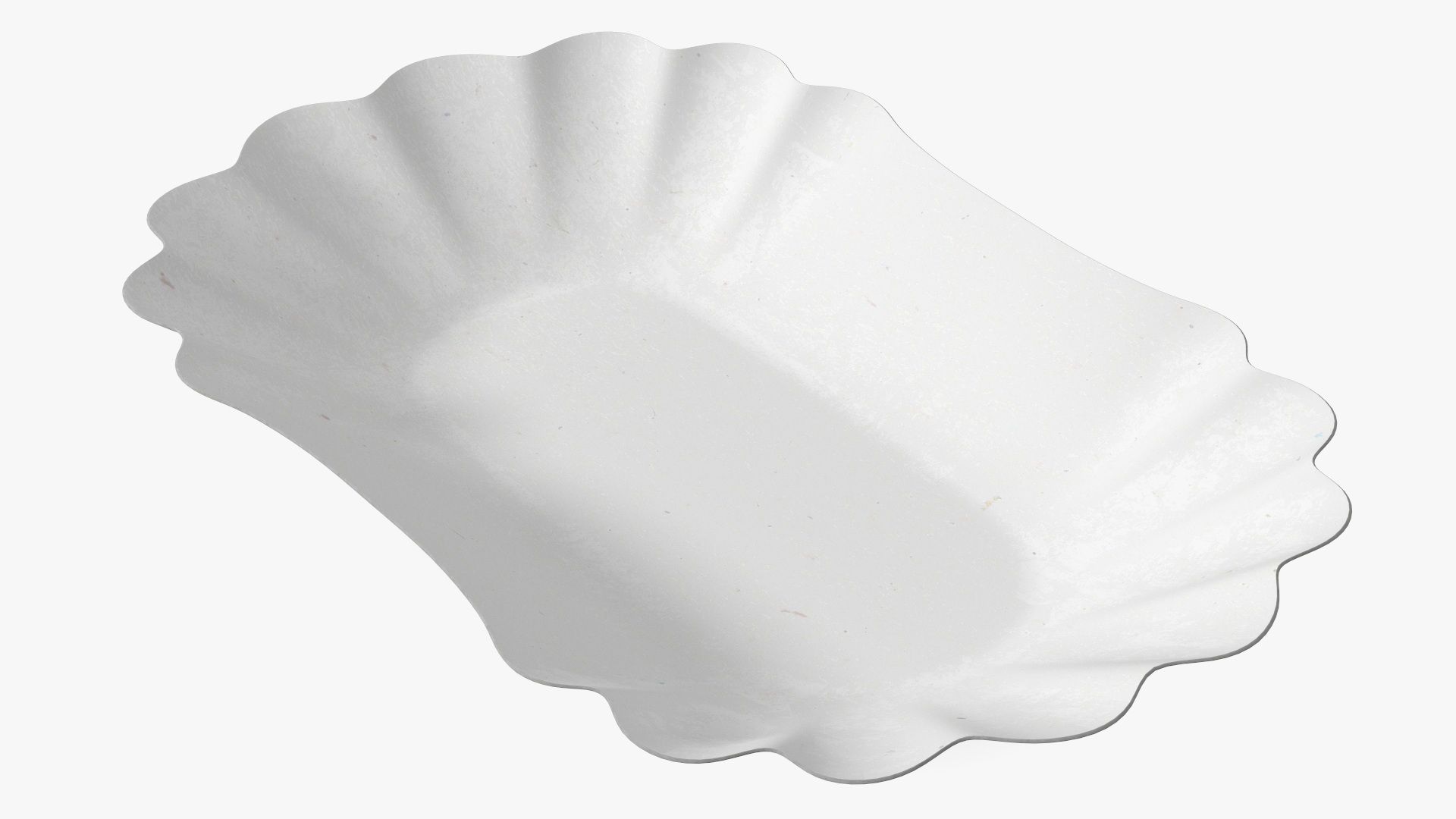 3D White Curly Paper Plate model