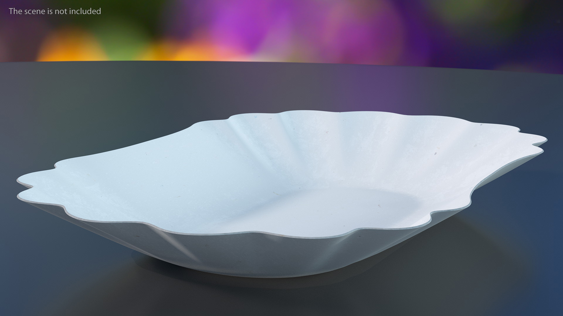 3D White Curly Paper Plate model