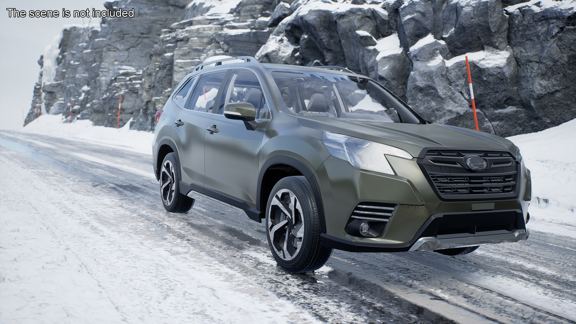 Green Compact Crossover SUV 3D