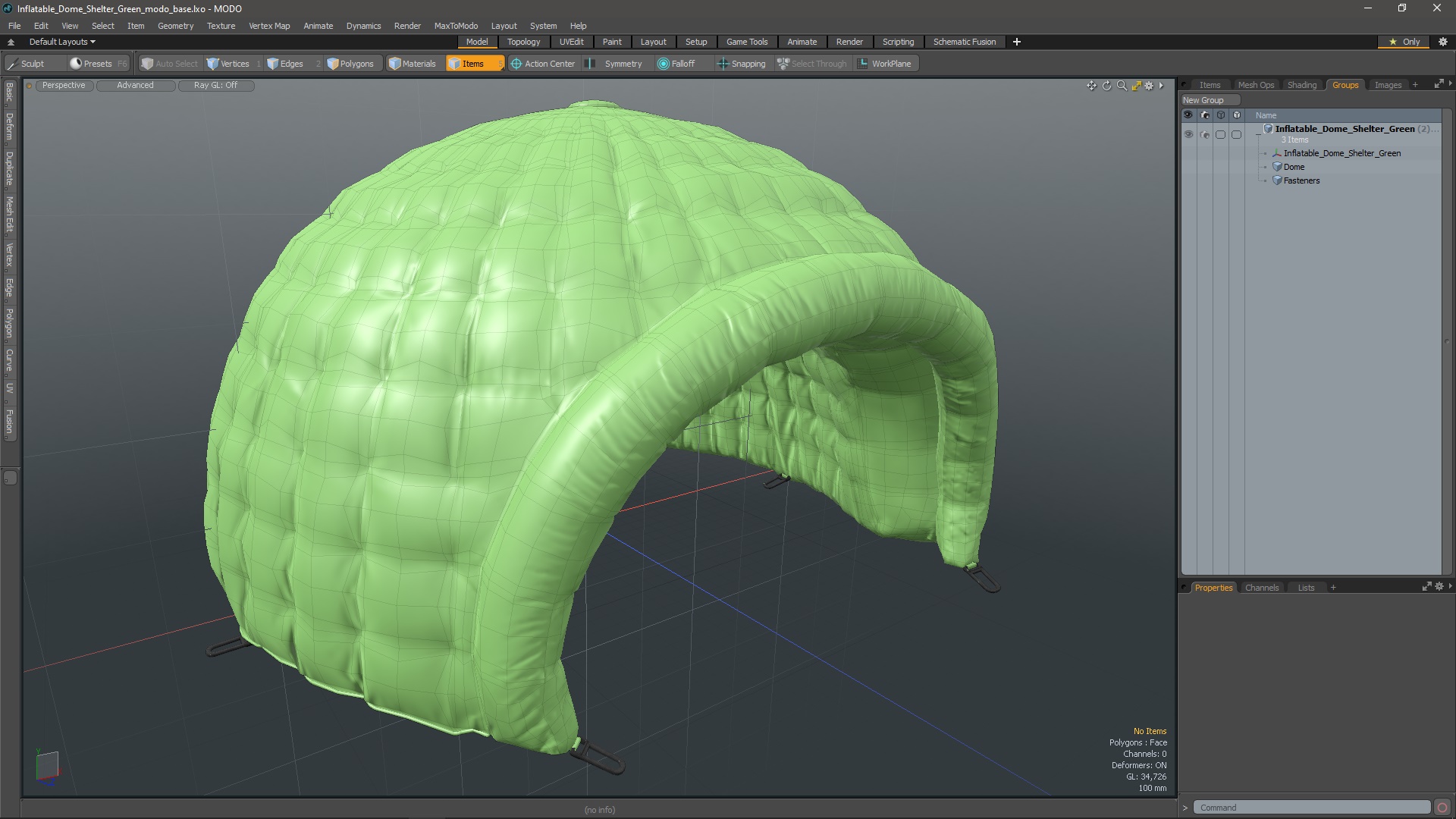 Inflatable Dome Shelter Green 3D model