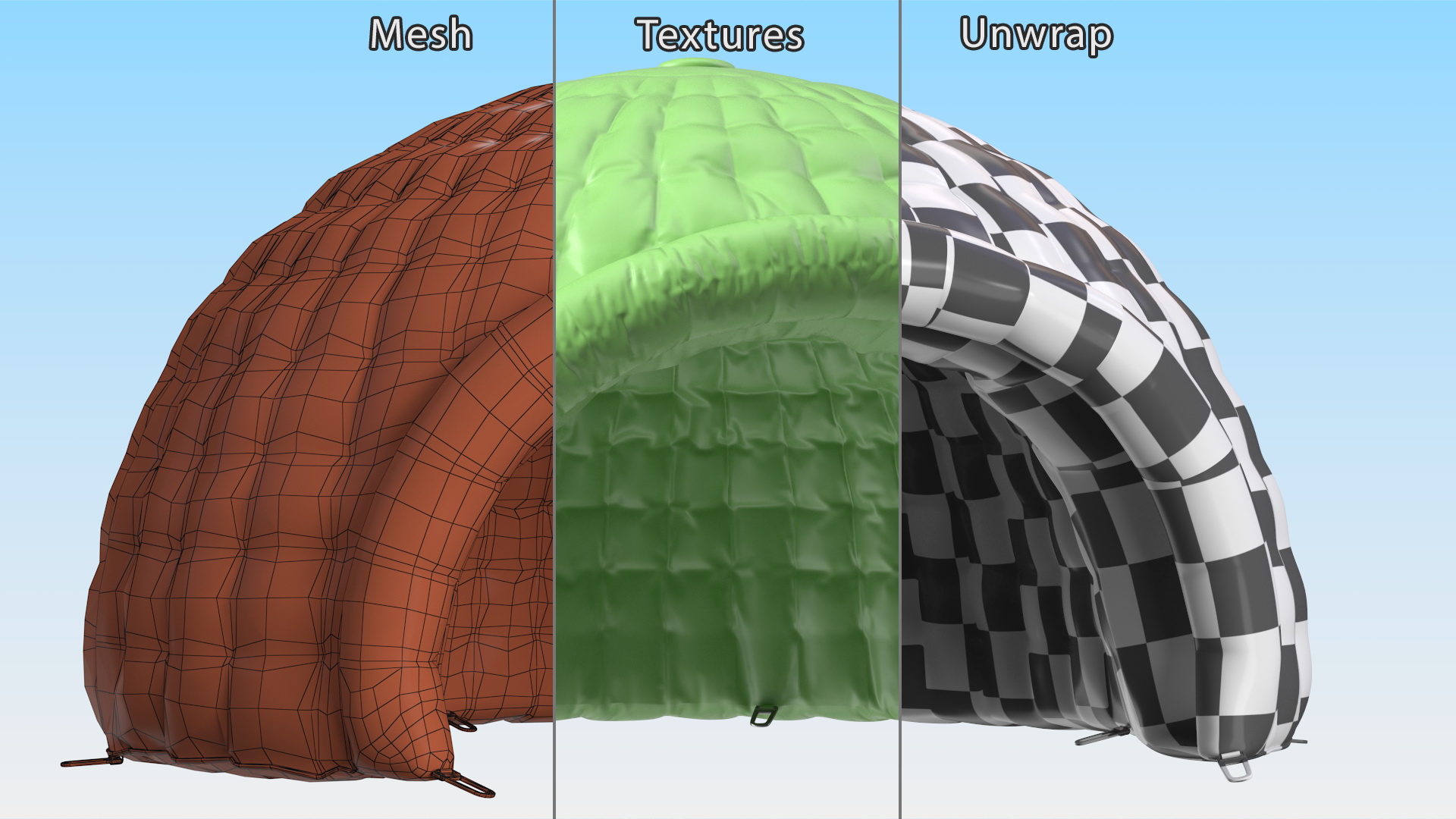 Inflatable Dome Shelter Green 3D model