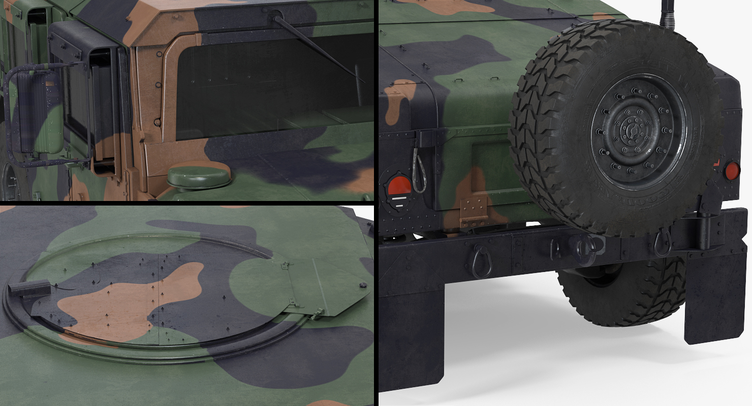 3D Humvee M1151 Simple Interior Camo model