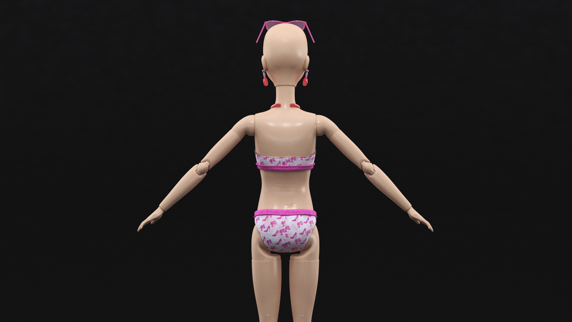 Barbie Doll Swimsuit T-pose 3D