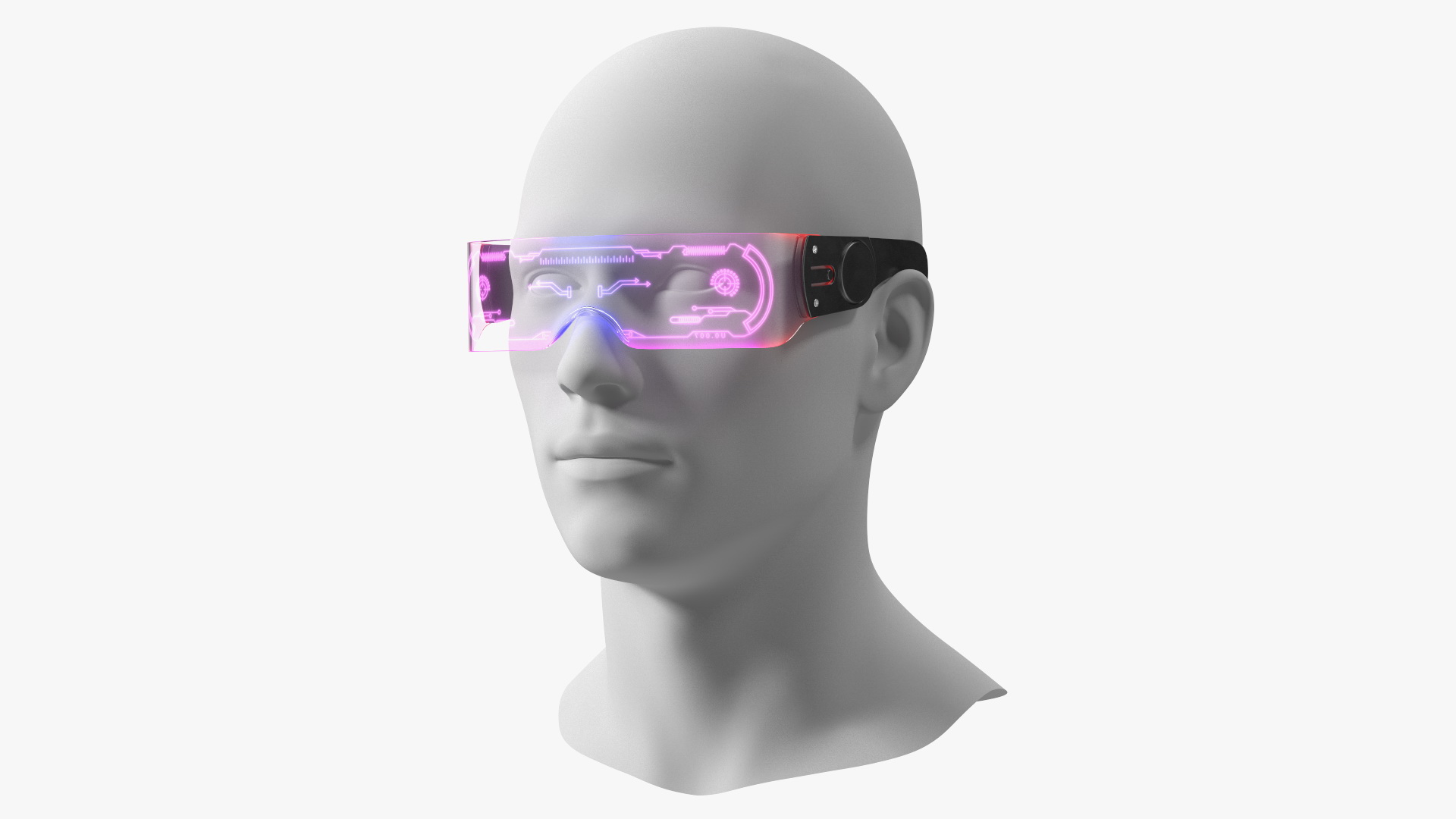 3D LED Cyberpunk Glasses Violet model