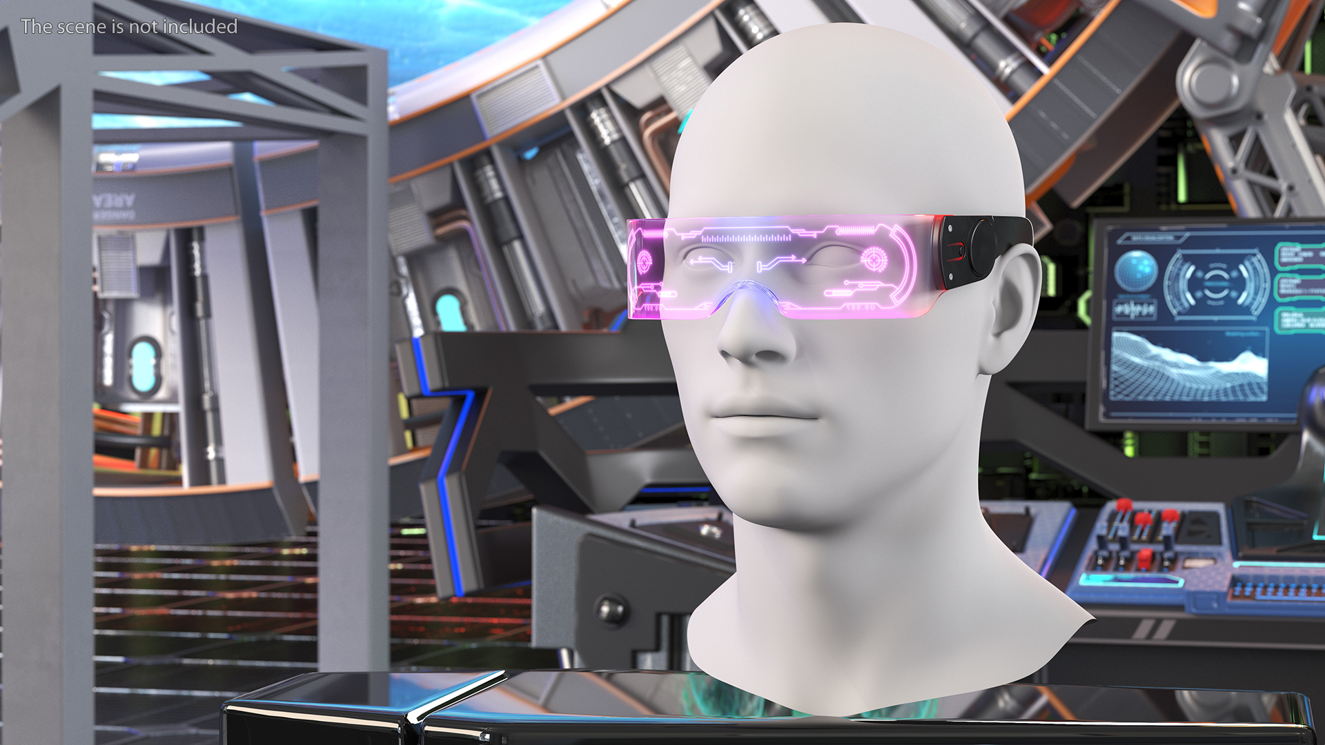 3D LED Cyberpunk Glasses Violet model