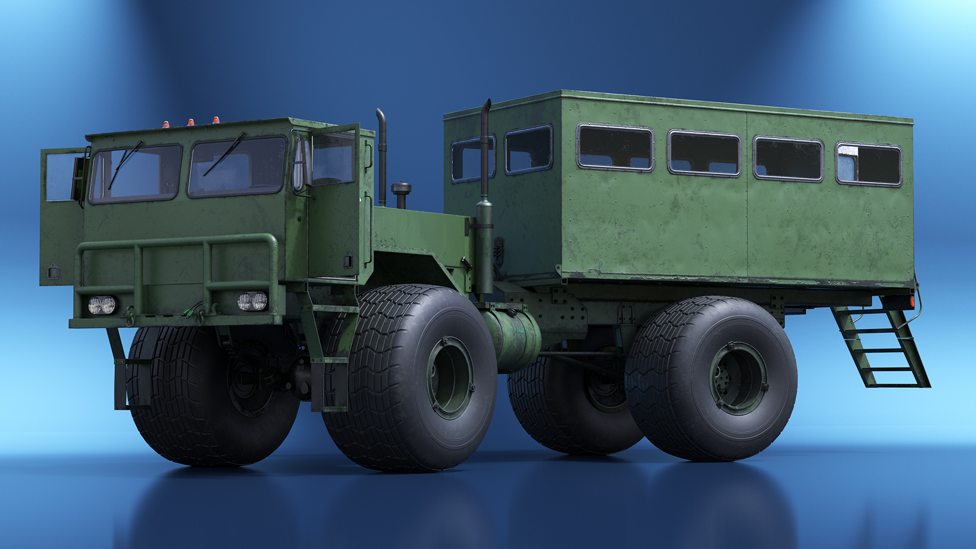 All-terrain Passenger Truck Rigged 3D model