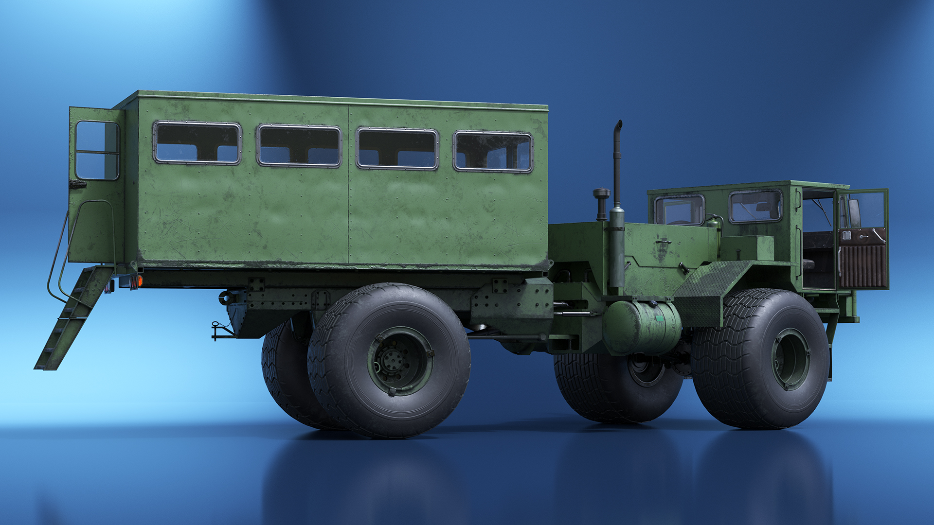 All-terrain Passenger Truck Rigged 3D model