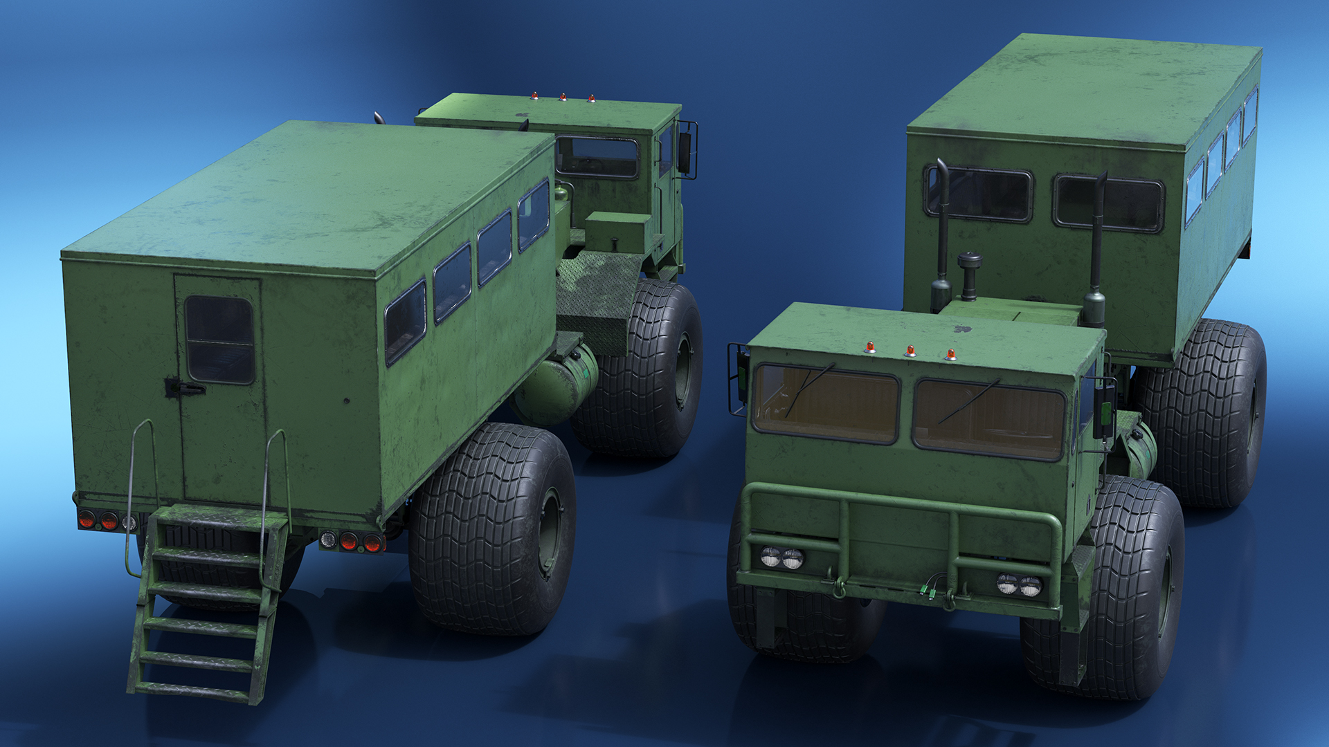 All-terrain Passenger Truck Rigged 3D model