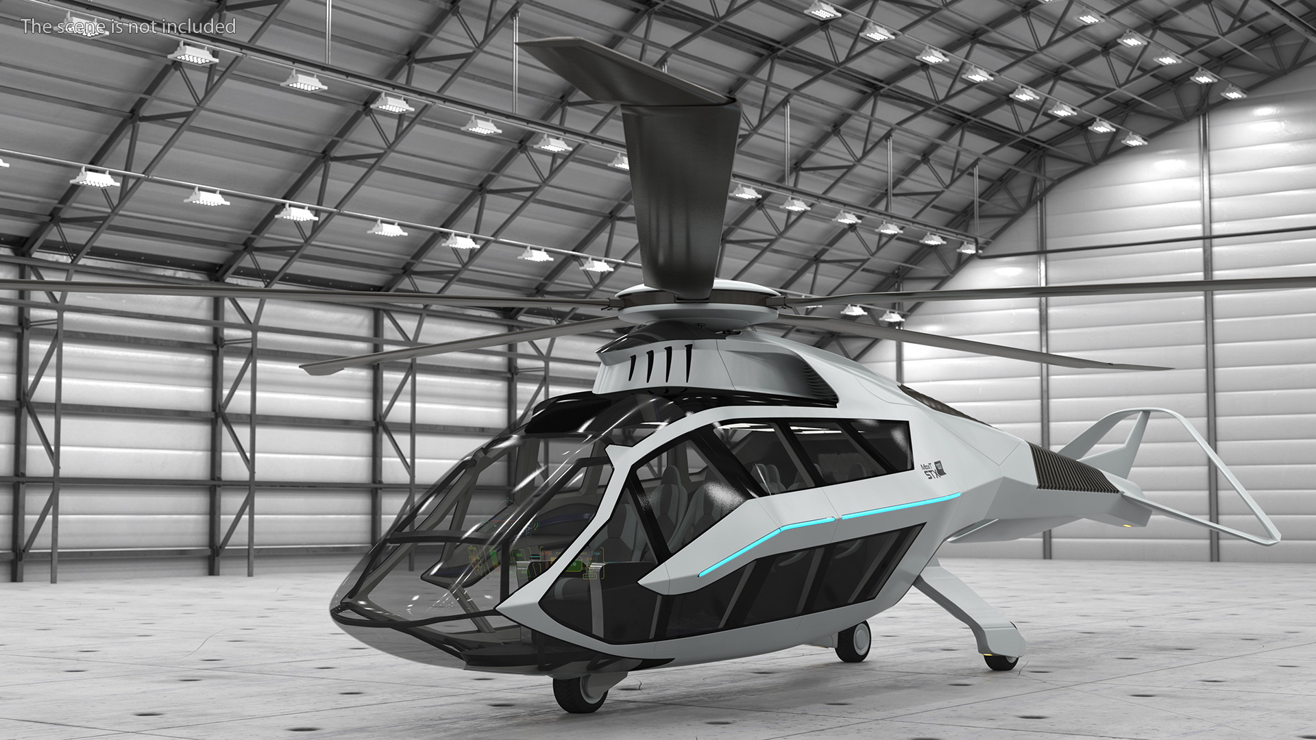 Futuristic Helicopter Concept 3D model