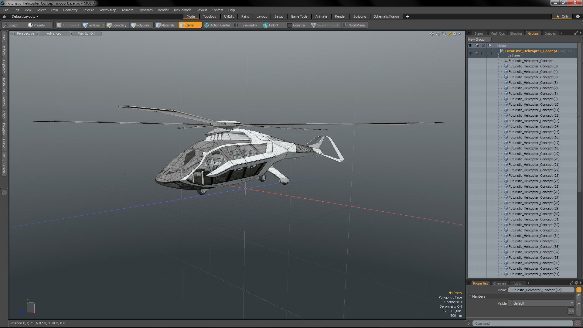 Futuristic Helicopter Concept 3D model