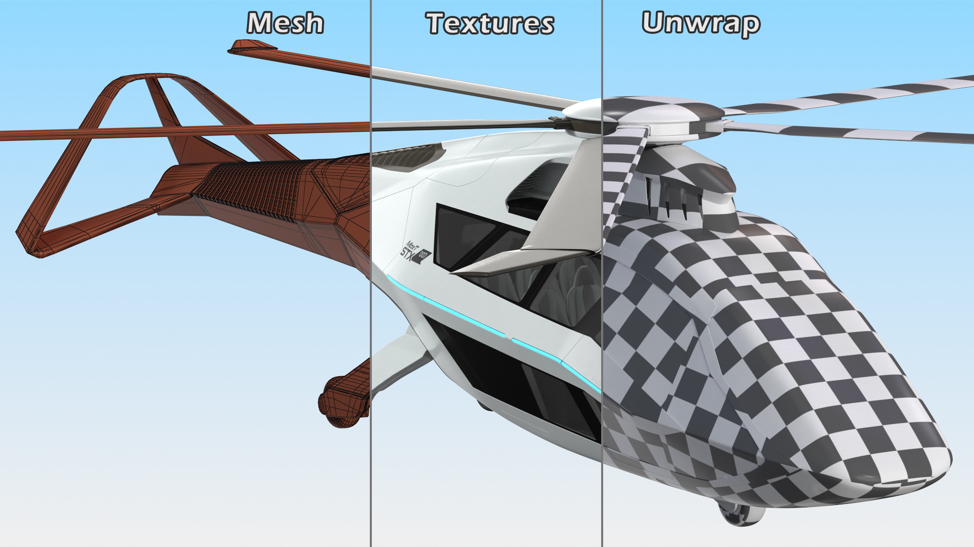 Futuristic Helicopter Concept 3D model