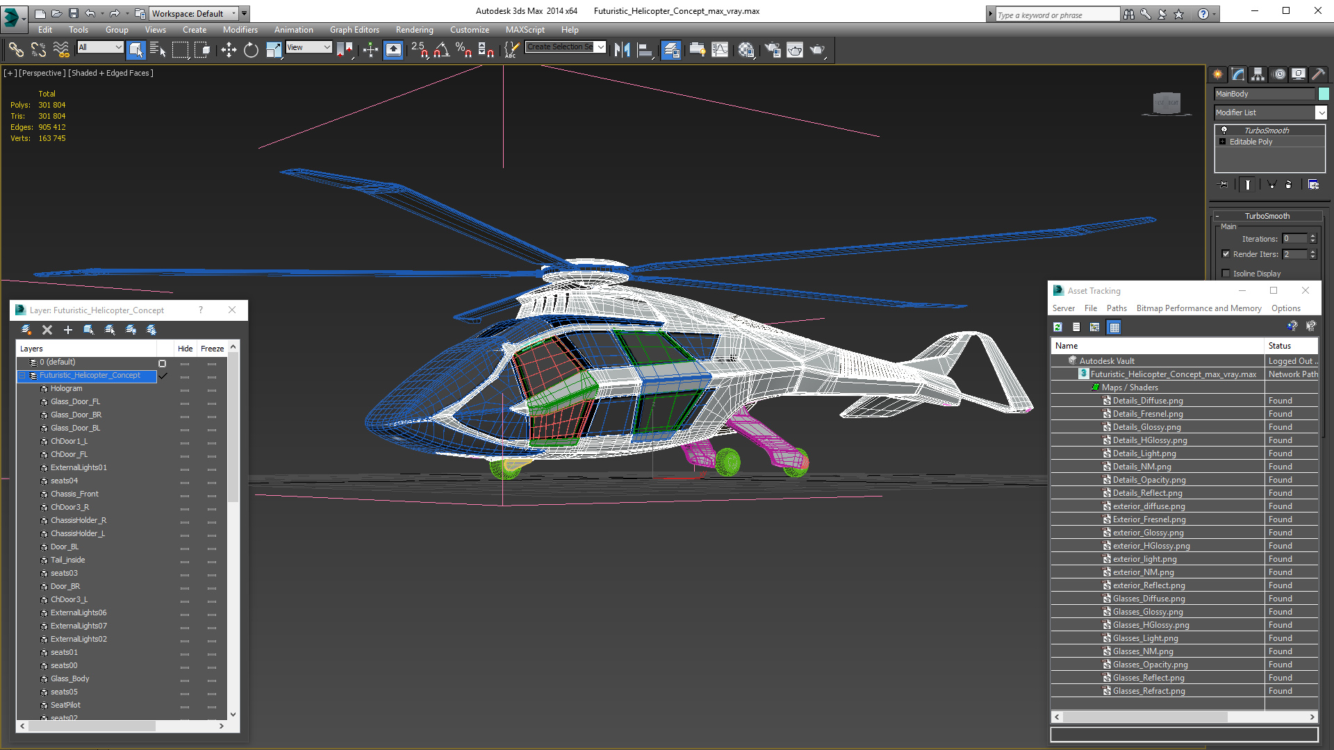 Futuristic Helicopter Concept 3D model