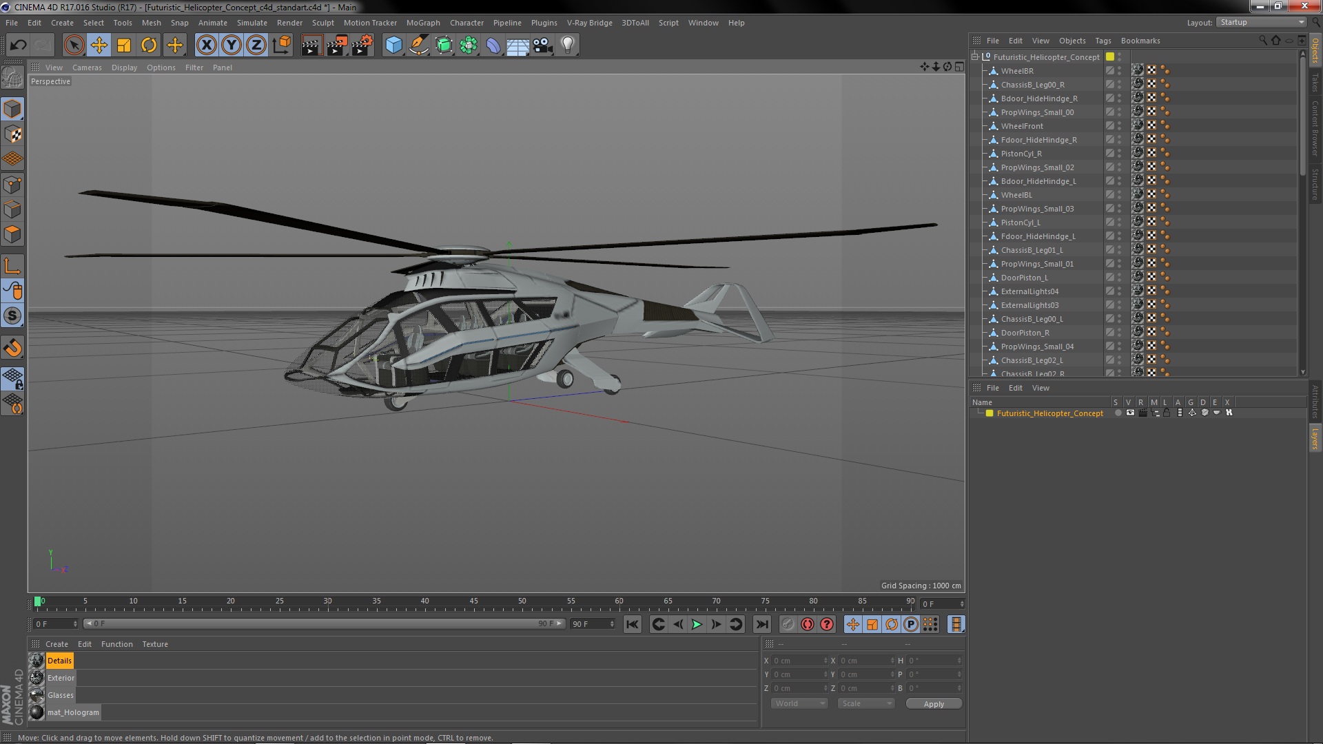 Futuristic Helicopter Concept 3D model