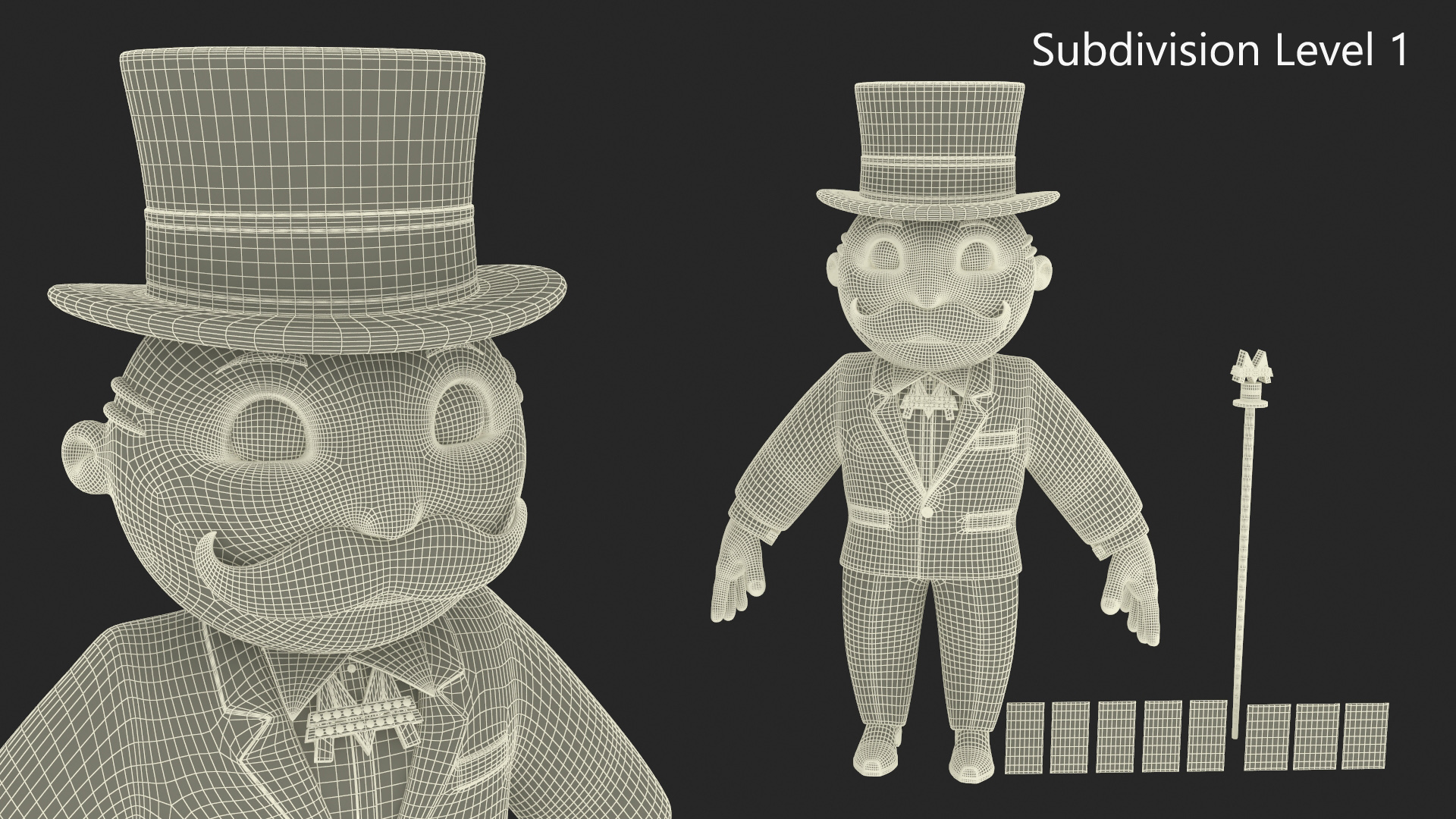 3D model Mr Monopoly Mascot Rigged