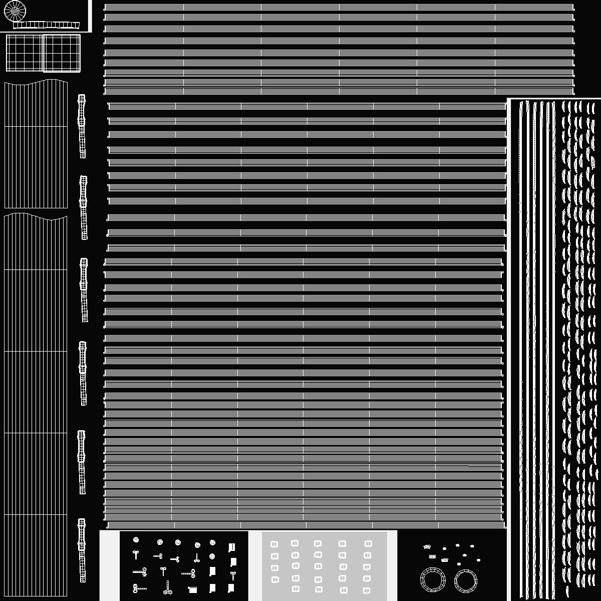 Mesh Fence With Barber Wire 3D