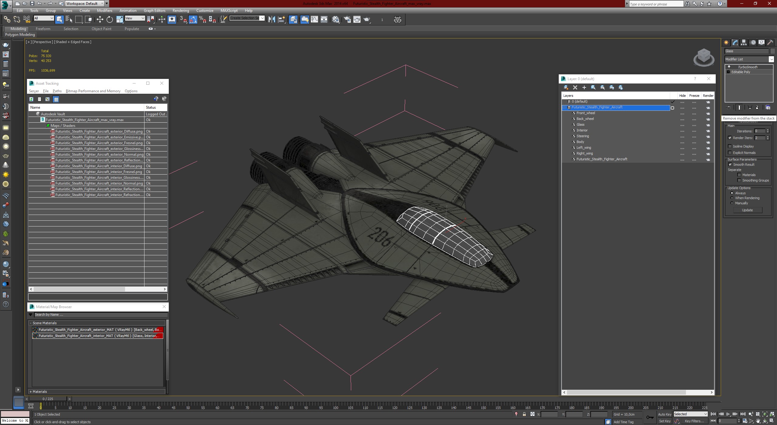 3D model Futuristic Stealth Fighter Aircraft