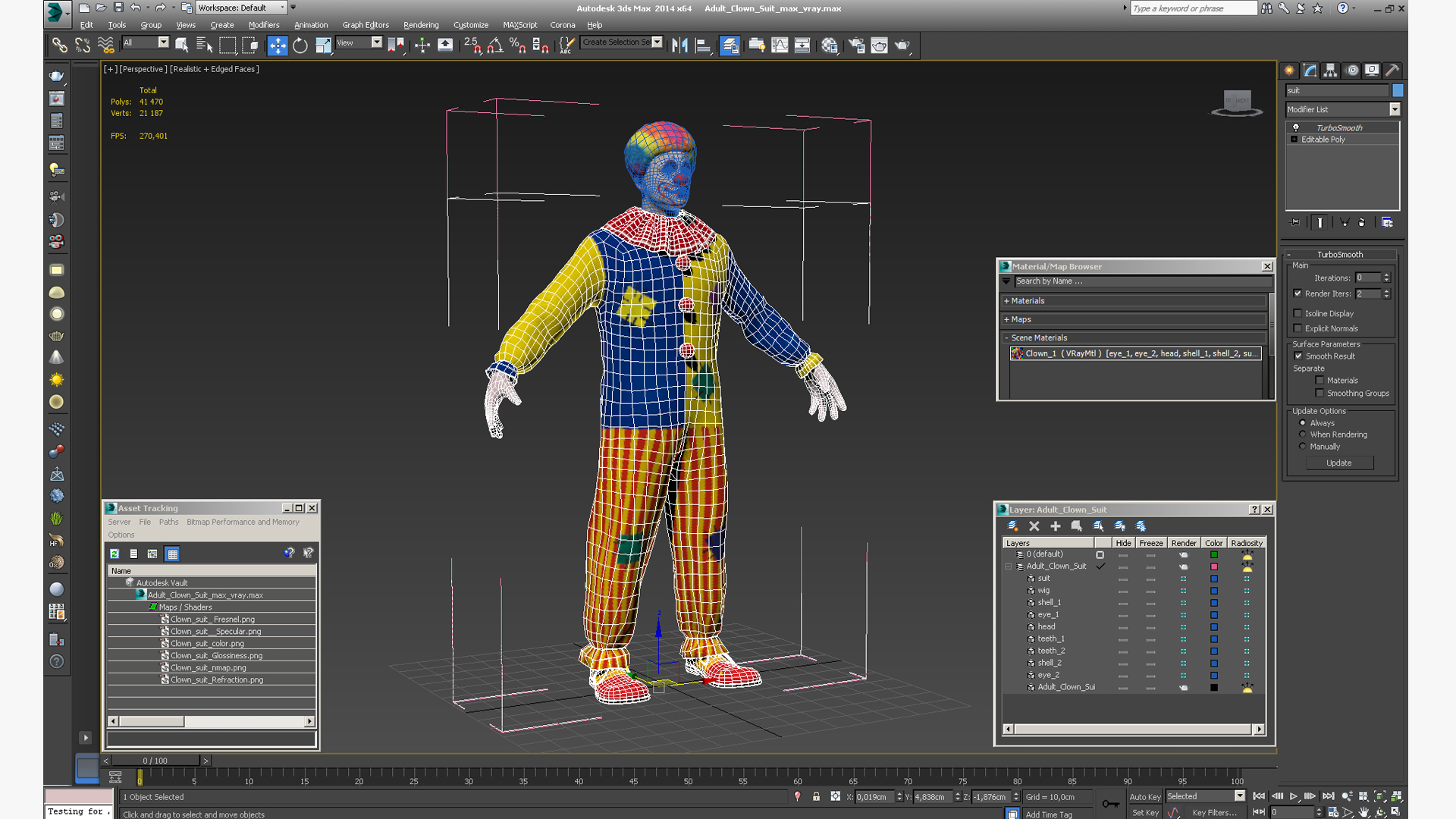 3D Adult Clown Suit