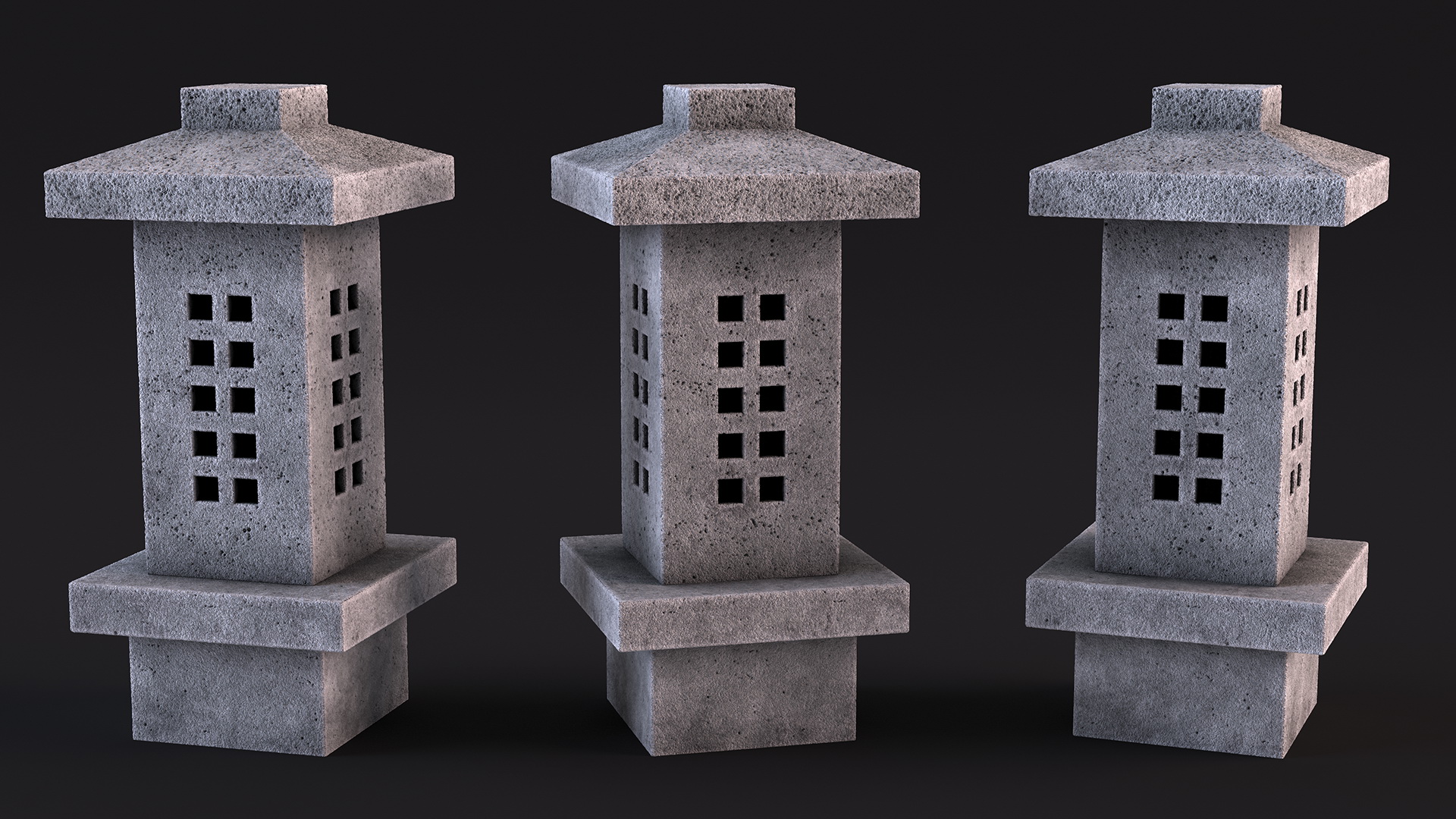 Japanese Stone Lantern 3D