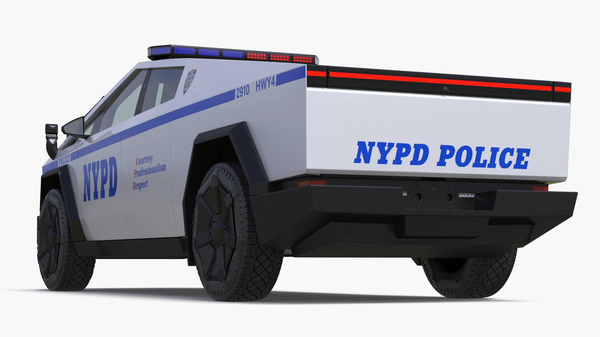 3D Tesla Cybertruck NYPD