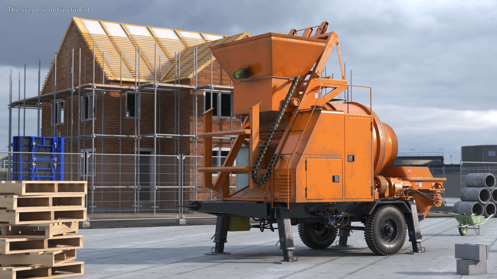 3D Concrete Mixer Pump JBT40 Dirty