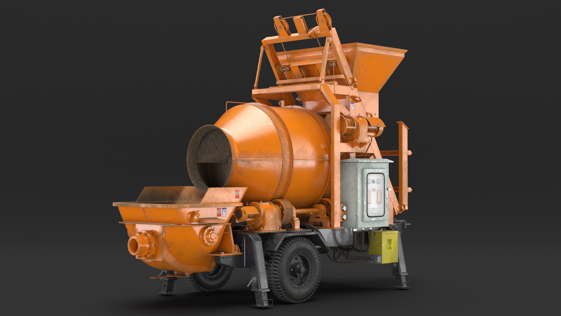 3D Concrete Mixer Pump JBT40 Dirty