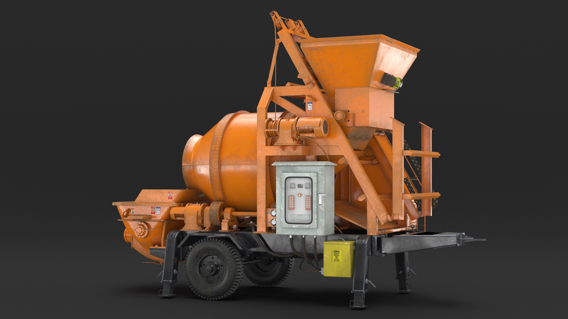 3D Concrete Mixer Pump JBT40 Dirty