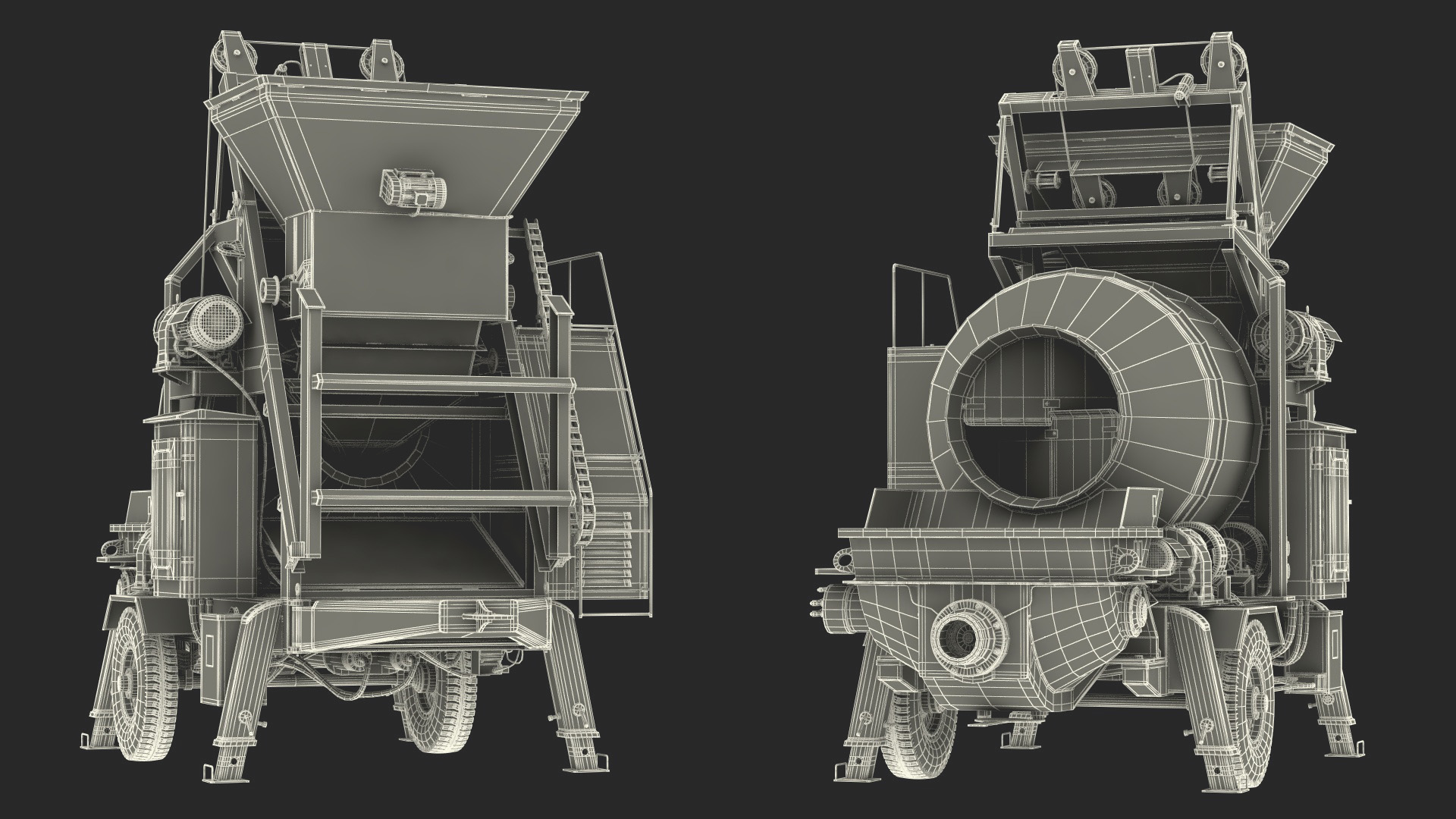 3D Concrete Mixer Pump JBT40 Dirty