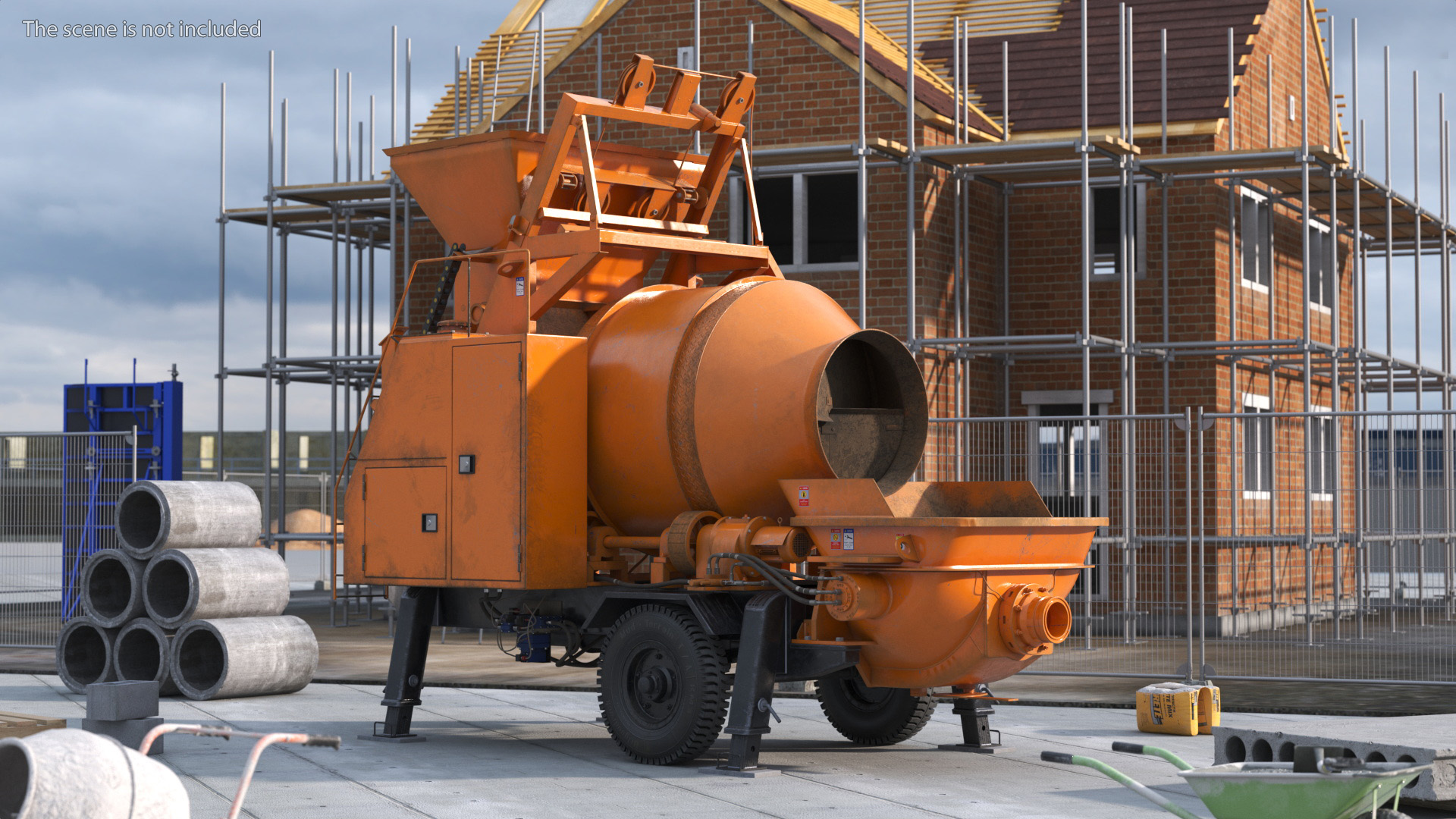 3D Concrete Mixer Pump JBT40 Dirty