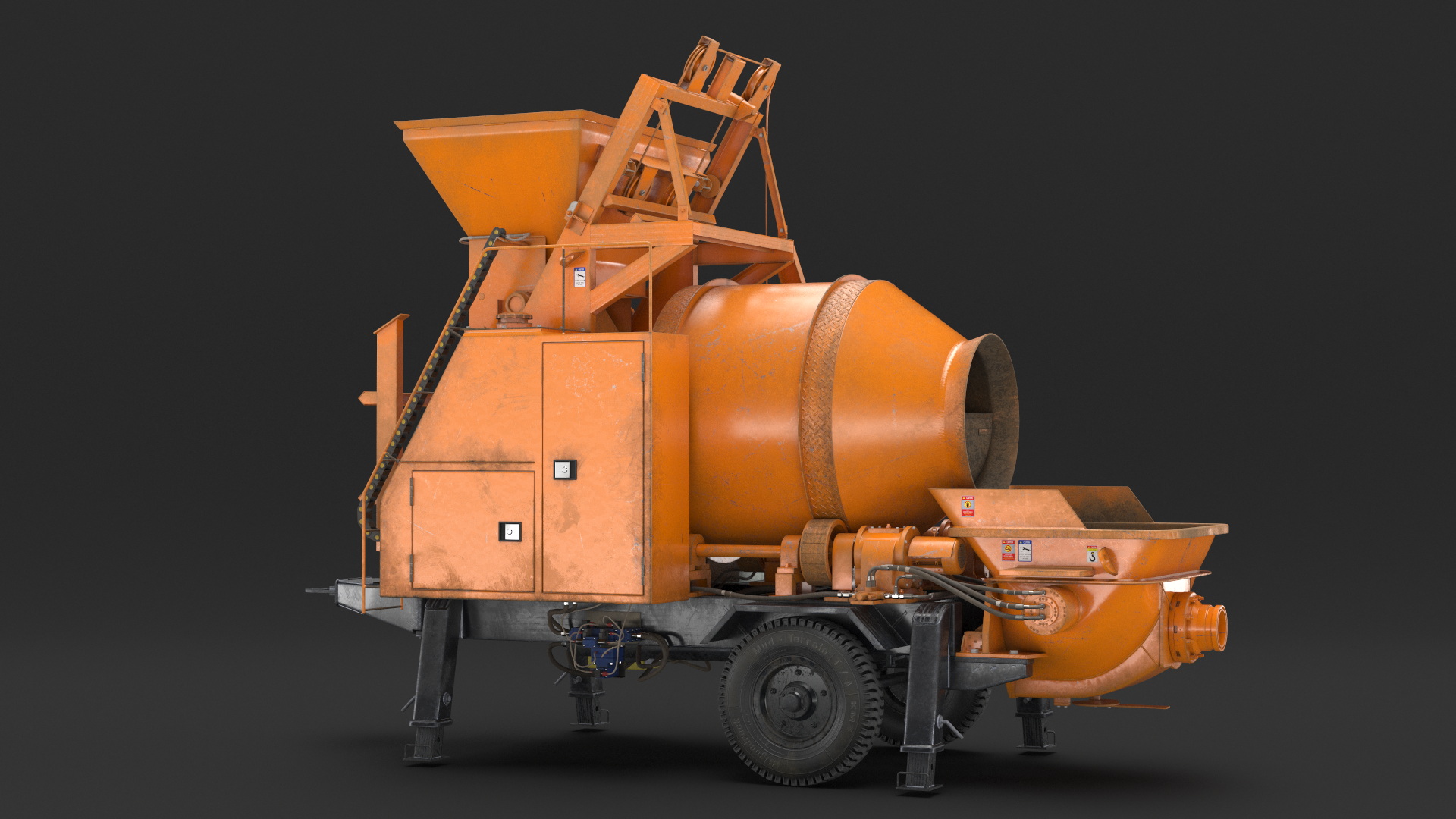 3D Concrete Mixer Pump JBT40 Dirty