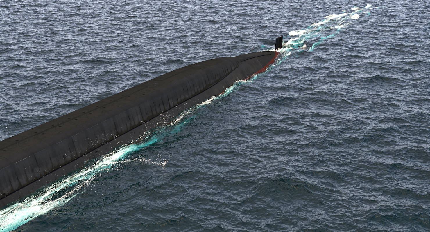 3D US Nuclear Submarine Ohio Class