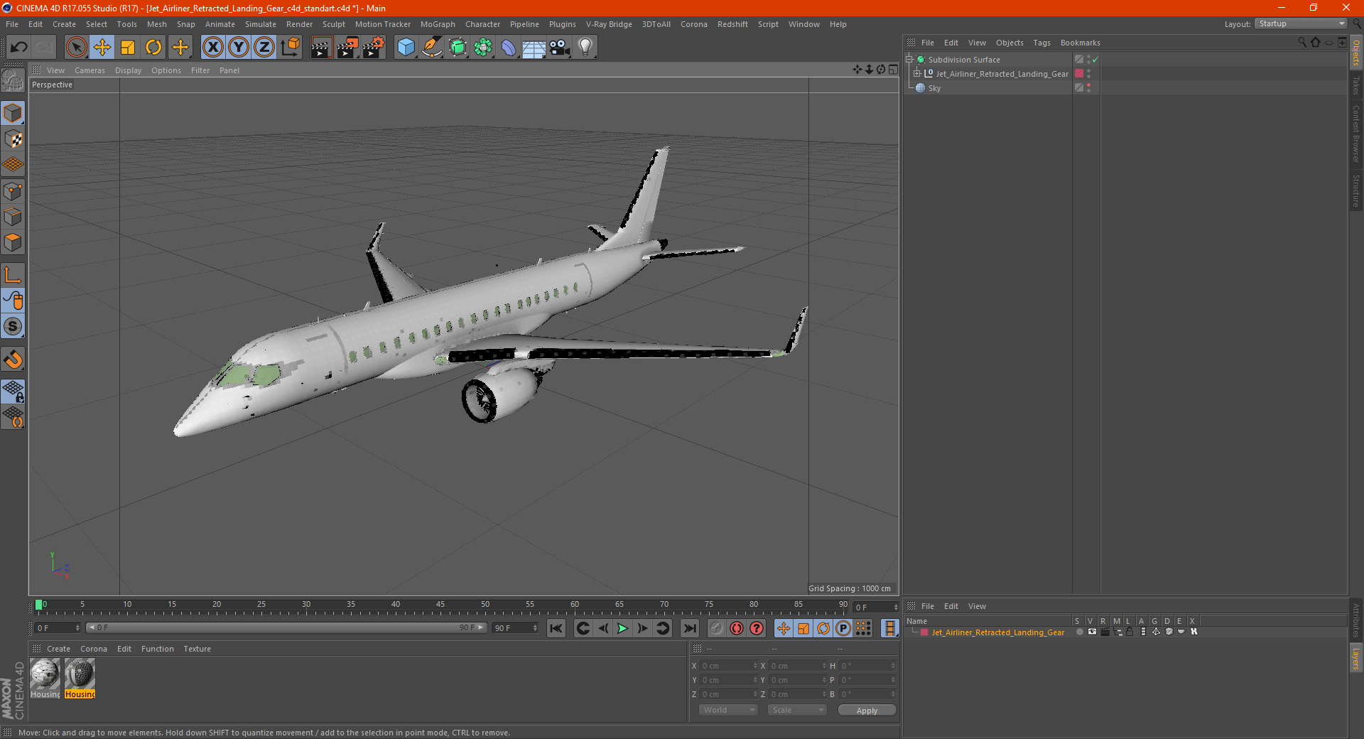 3D model Jet Airliner Retracted Landing Gear