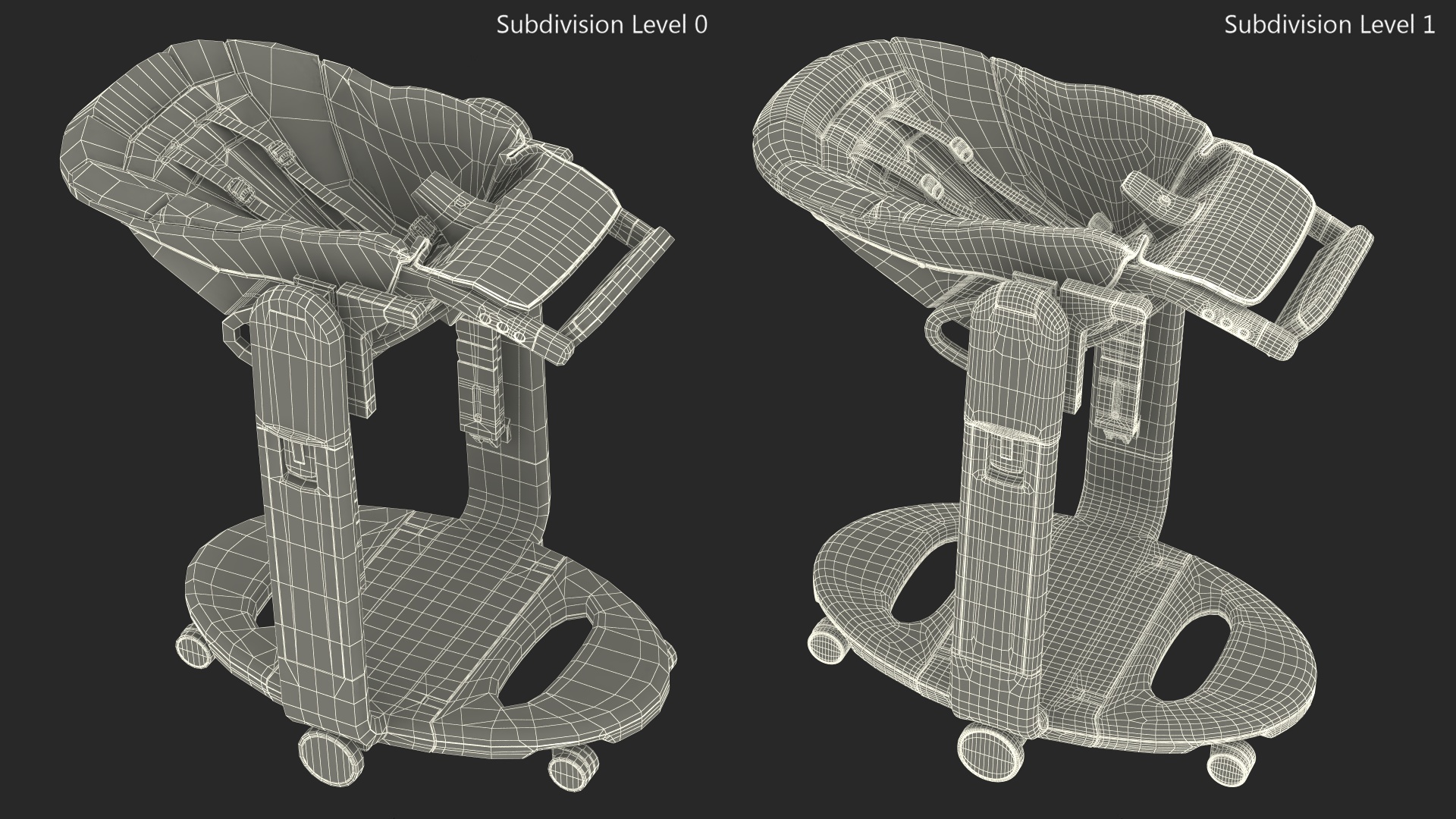 3D model High Chair Peg Perego Tatamia Horizontal Grey