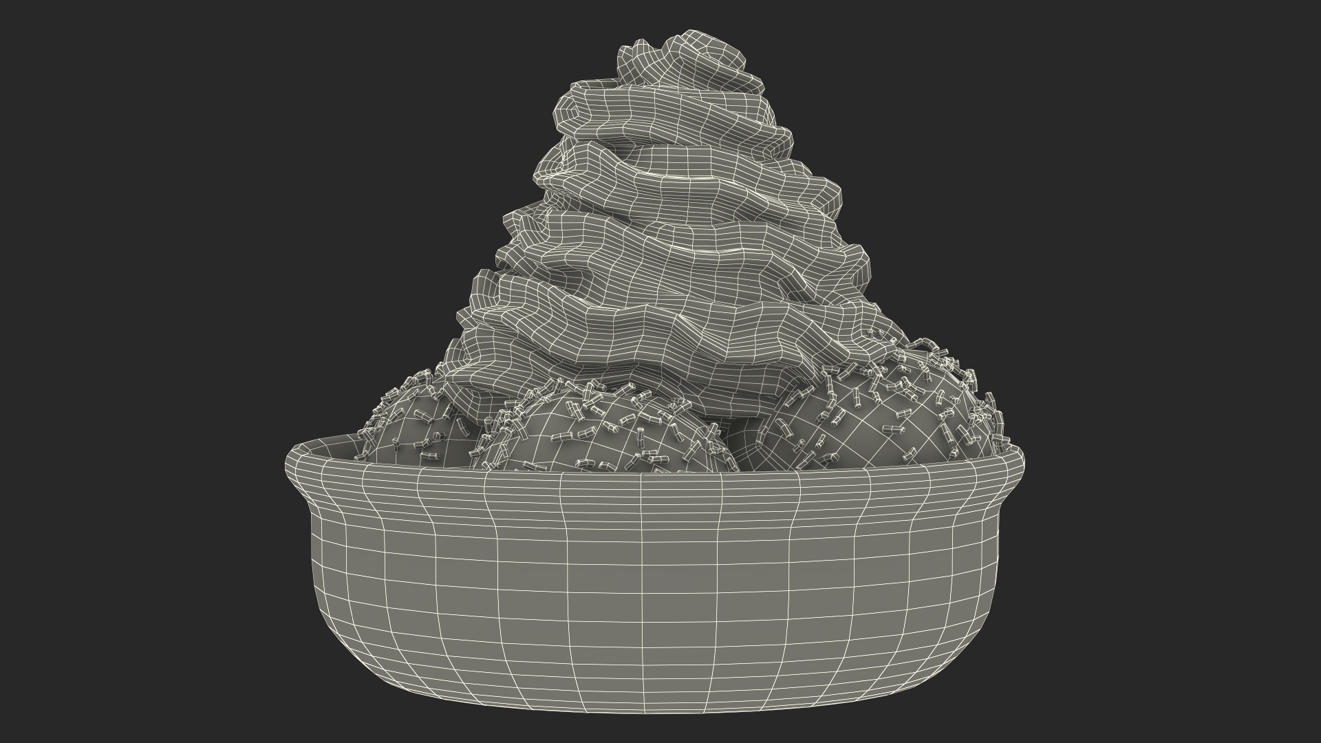 3D Ice-Cream with Whipped Cream model