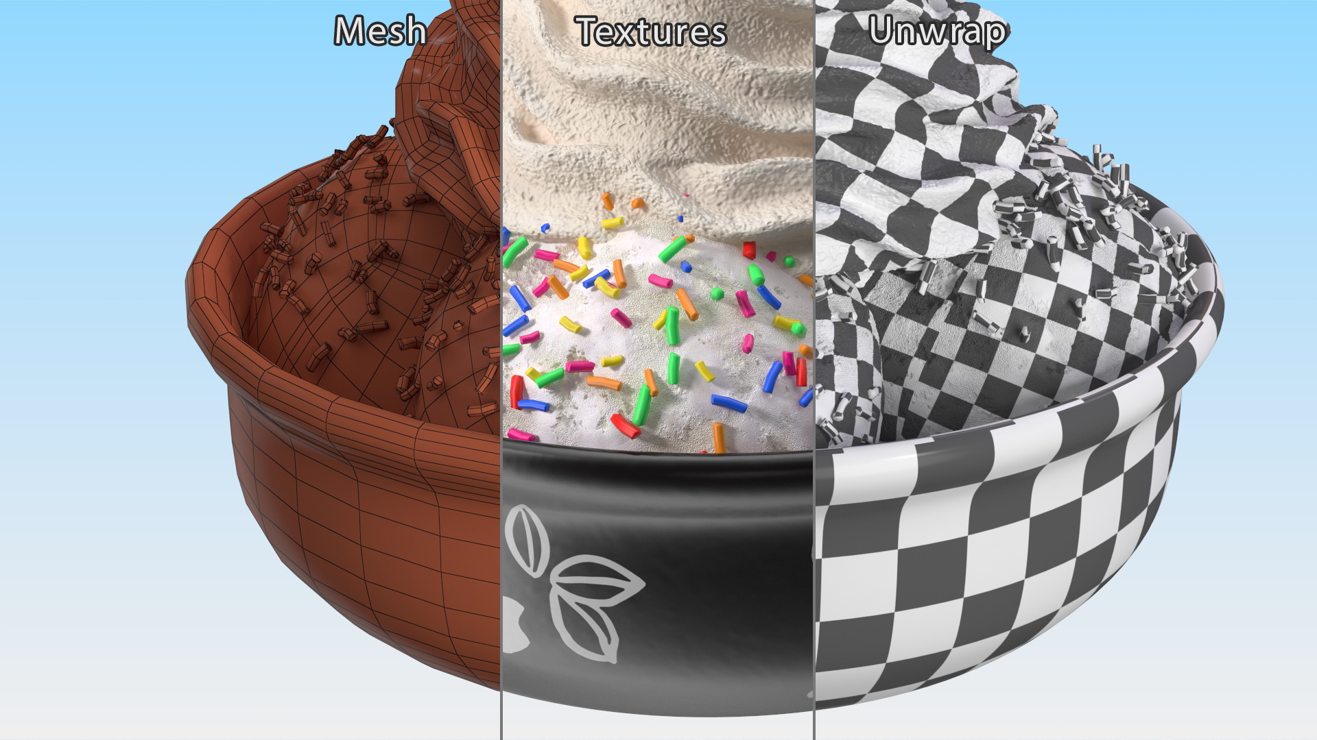 3D Ice-Cream with Whipped Cream model